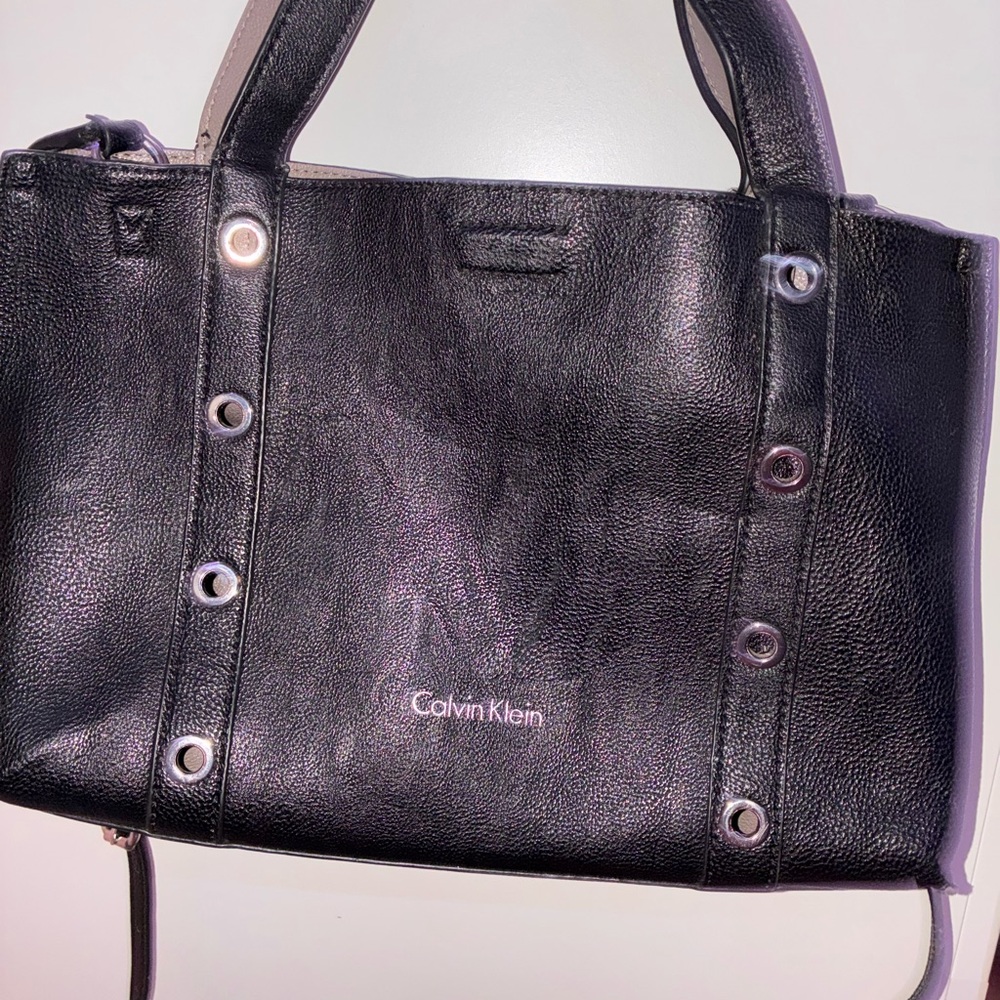 Calvin Klein Black Grommet-Detail Tote
